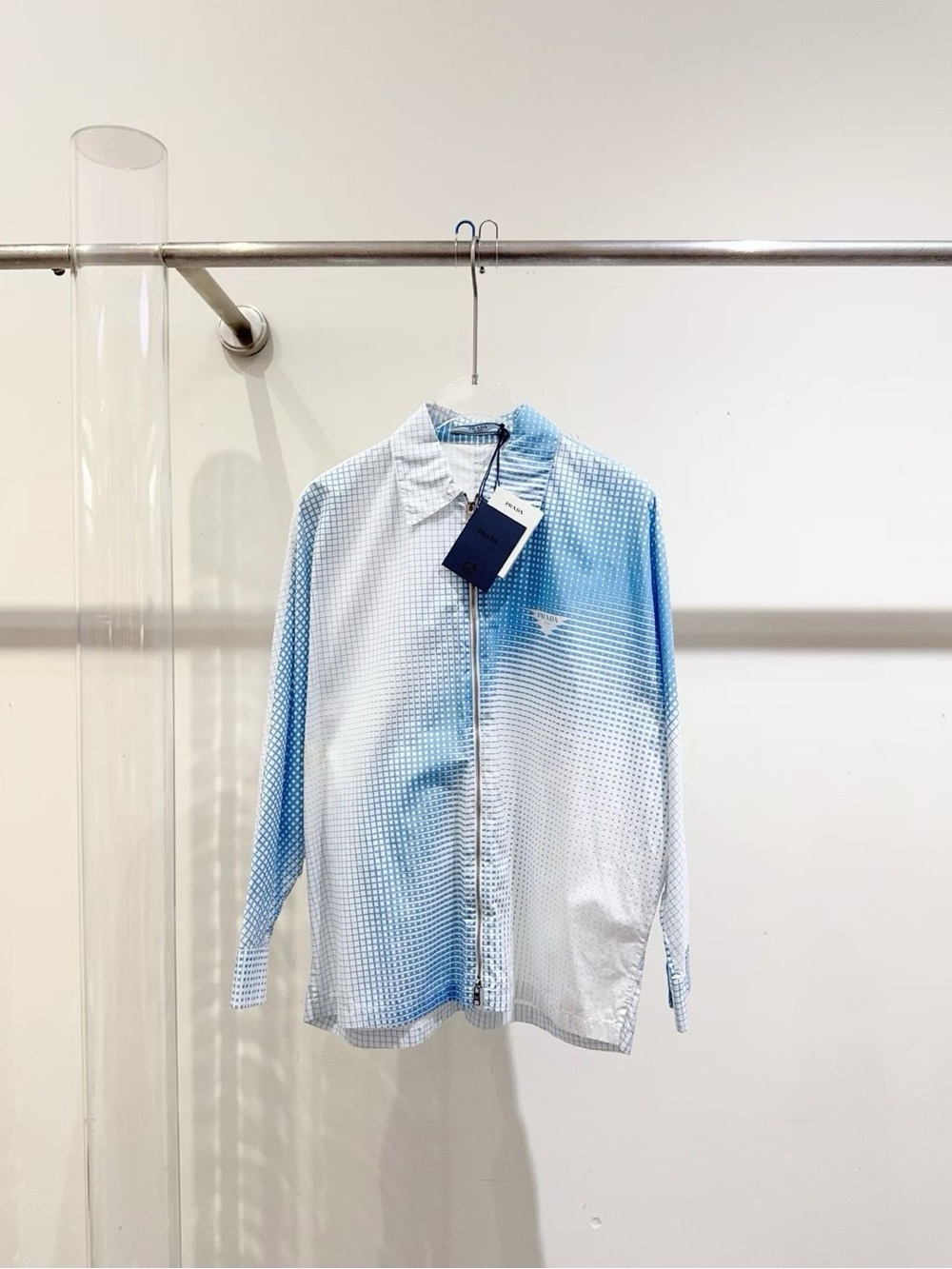 Prada Light Blue Gradient Button-Down Shirt